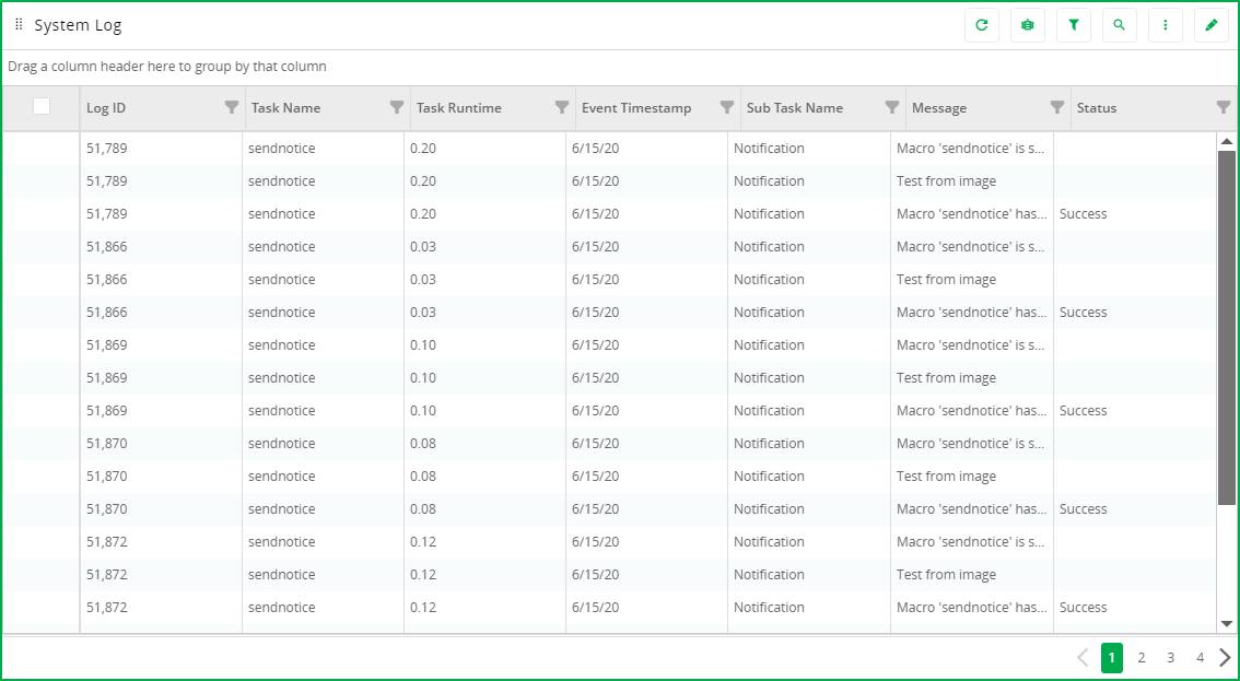 View the system log